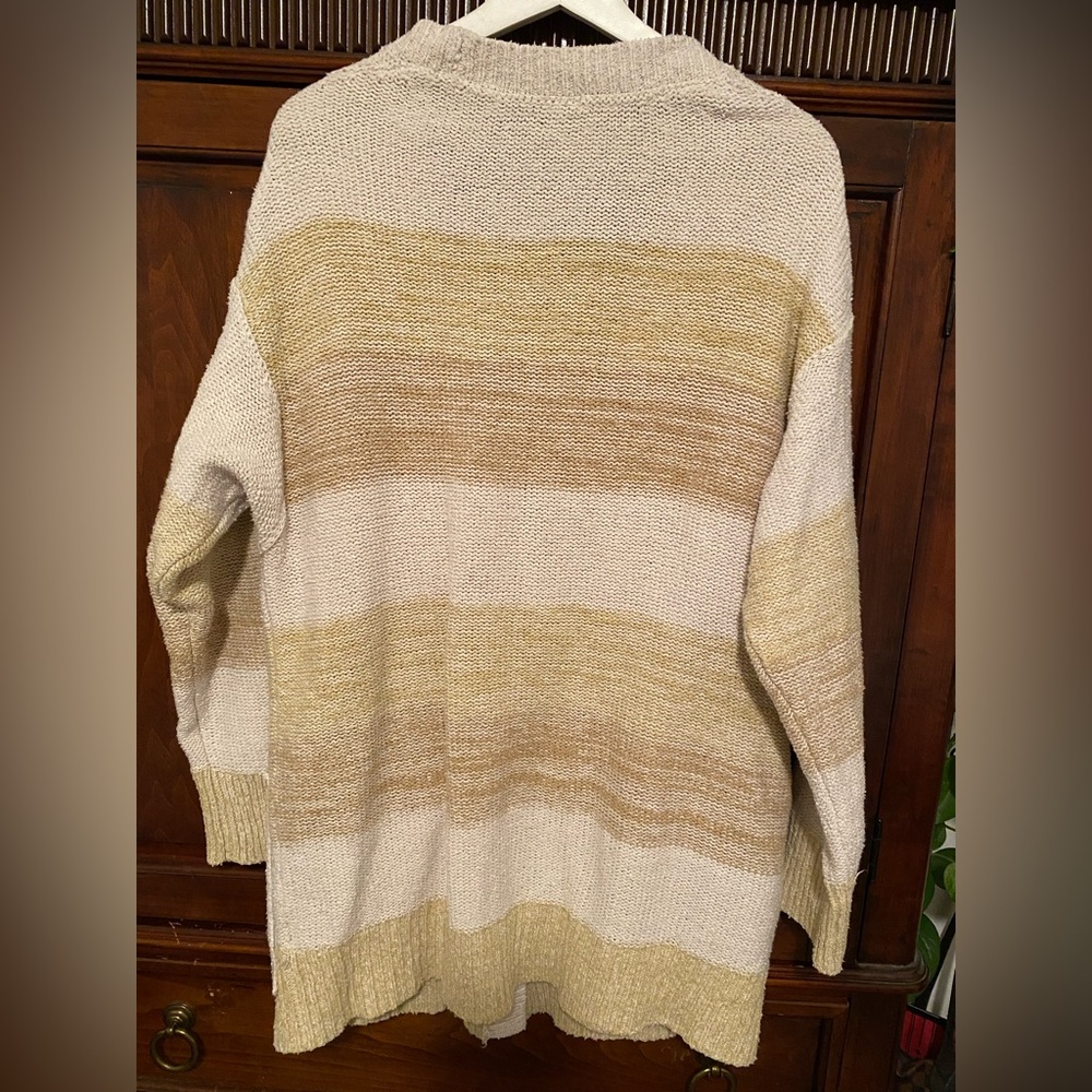 Free People Southport Beach Cardigan Oversized in Grain Combo stripes Size Small - Picture 4 of 16